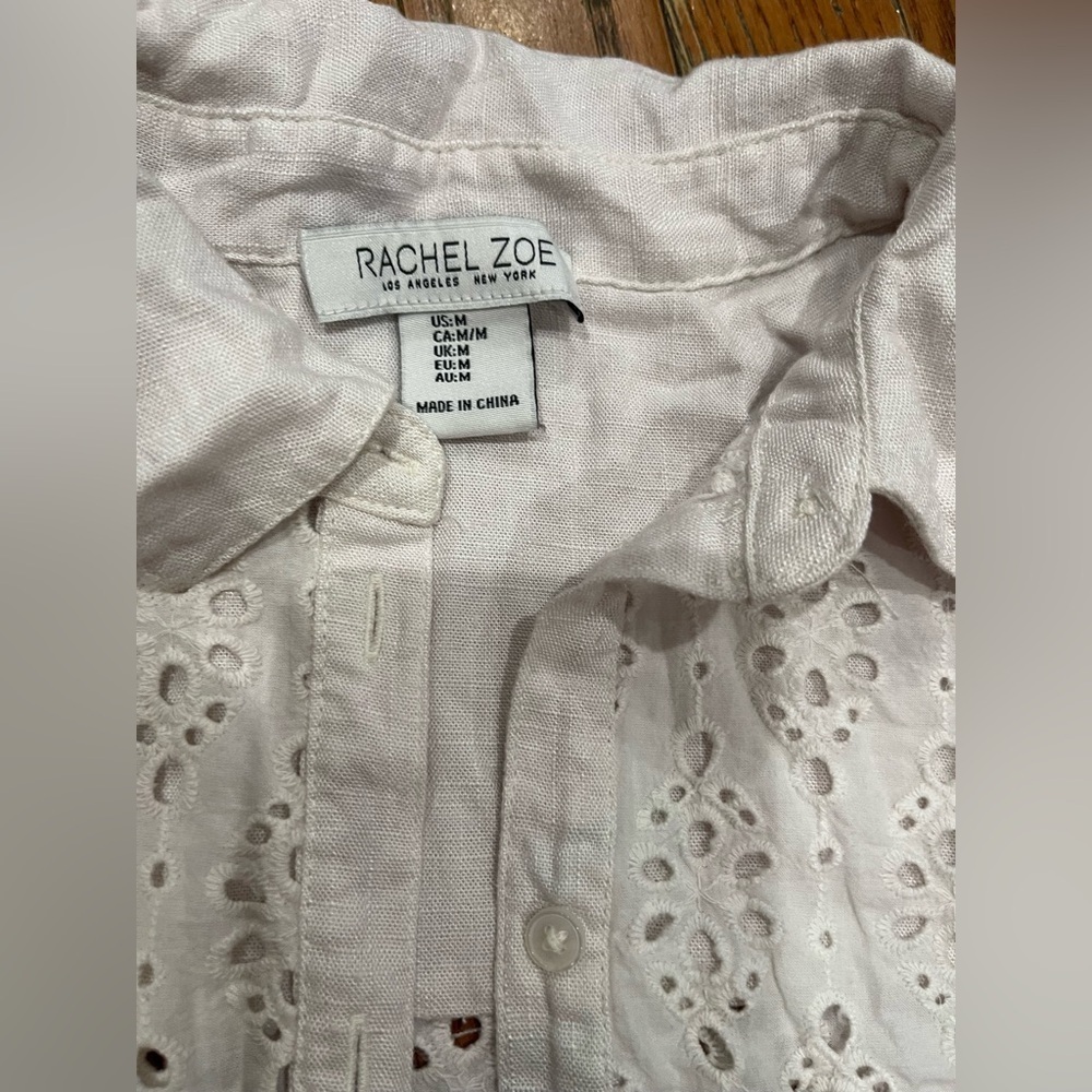 Rachel Zoe Cream Eyelet Blouse - Picture 4 of 9